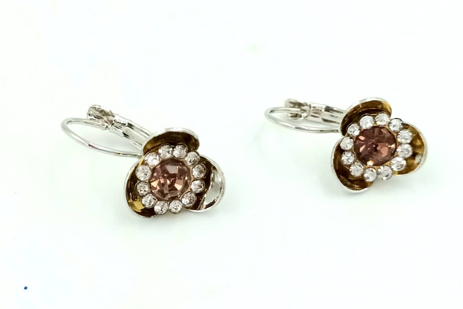 Σκουλαρικια Κρεμαστα Πετραδι Σε Λουλουδι