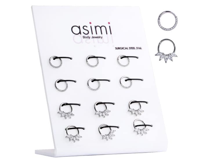 Σκουλαρικι Septum Clicker With Zircon 1.2X8Mm Surgical Steel 316L