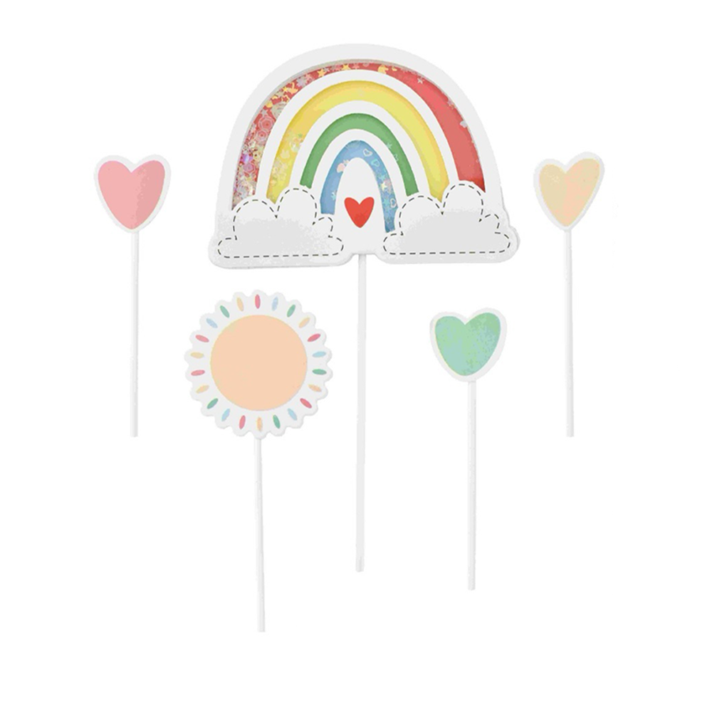 Cake Topper Rainbow 5 Τμχ