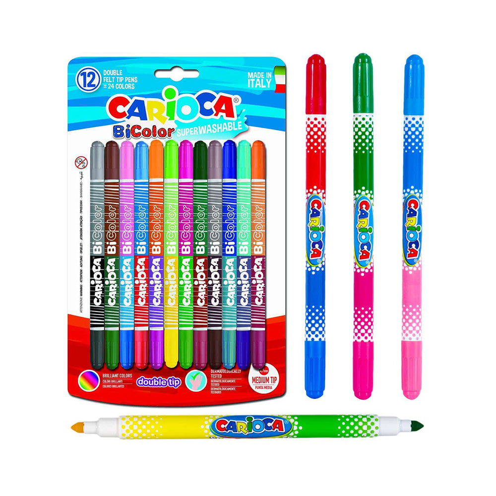 Carioca Bicolor Μαρκαδόροι Double Tip 12 Τμχ
