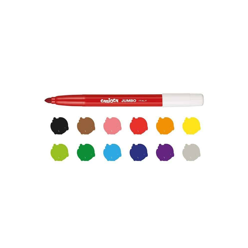 CariocaCarioca Jumbo Maxi Tip 6mm 12 Τεμάχιαpapell.gr