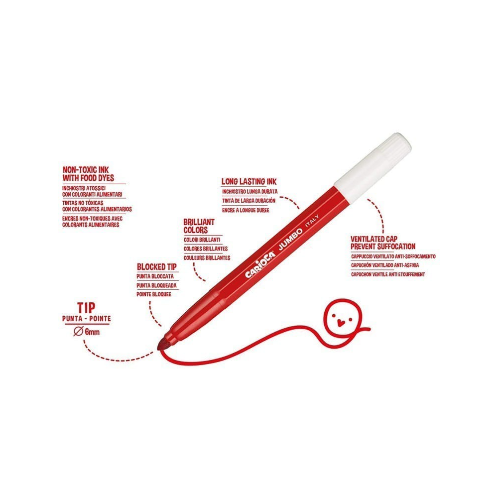 CariocaCarioca Jumbo Maxi Tip 6mm 12 Τεμάχιαpapell.gr
