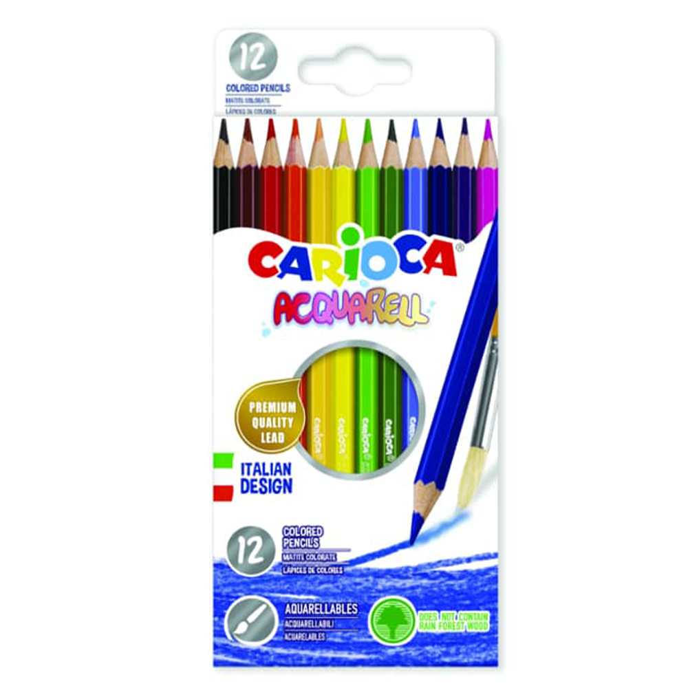 CariocaCarioca Acquarell Colored Pencils Ξυλομπογιές Ακουαρέλας 12Τμχpapell.gr