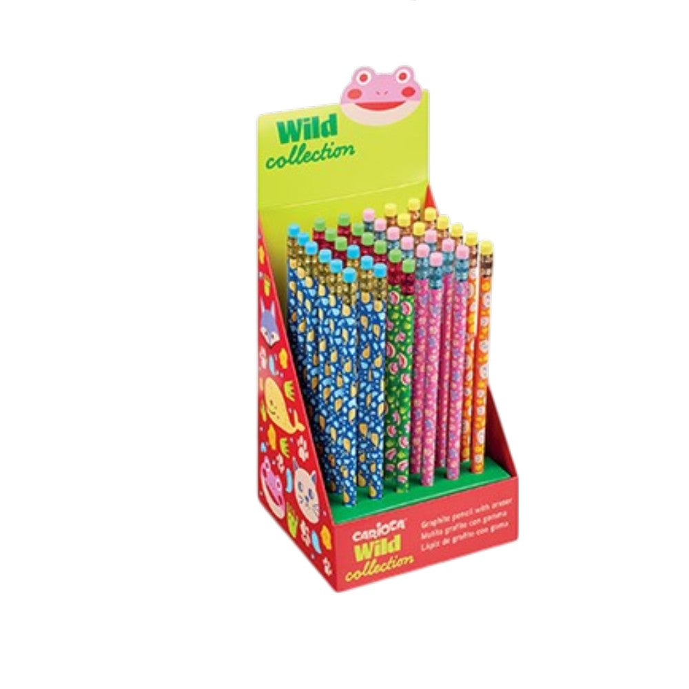 Carioca Μολύβι με Σβήστρα HB Wild Collection σε 4 Σχέδια - 1 Τμχ