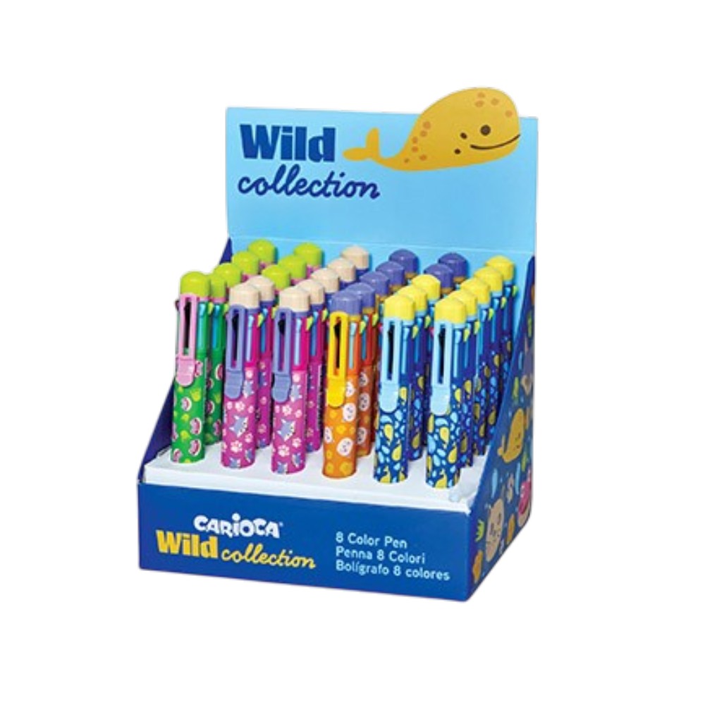 Carioca Στυλό 8 Χρωμάτων Wild Collection σε 4 Σχέδια - 1 Τμχ