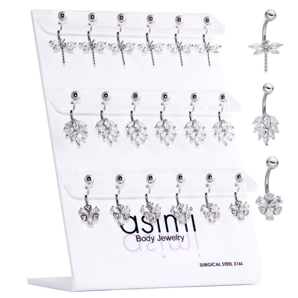 AsimiΣκουλαρικι Αφαλου Με Ζιρκον Surgical Steel 316Lpapell.gr