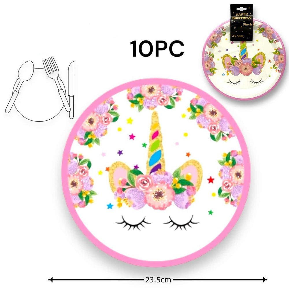 OEMΧάρτινα Πιατάκια Party Μονόκερος 23,5 εκ 10 Τμχpapell.gr