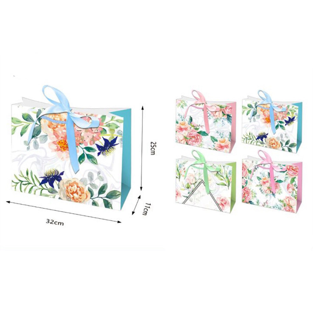 OEMΧάρτινη Σακούλα Δώρου Flowers 32χ25χ11 εκ 4 Χρώματα - 1 Τμχpapell.gr