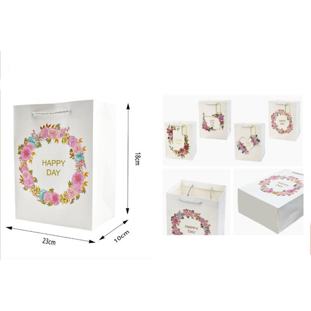 OEMΧάρτινη Σακούλα Δώρου Happy Day 23χ18χ10 εκ 4 Σχέδια - 1 Τμχpapell.gr