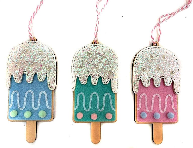 papell.grΞυλινο Κρεμαστο Στολιδι  Παγωτο Με Τσοχινη Επενδυση 3 Χρωματαpapell.gr