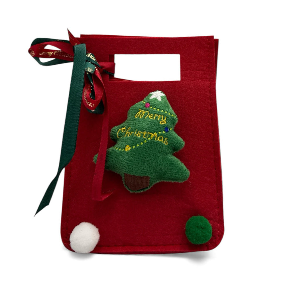 Χριστουγεννιάτικο Τσόχινο Διακοσμητικό Τσαντάκι – 17 εκ (1 Τμχ, 2 Σχέδια)