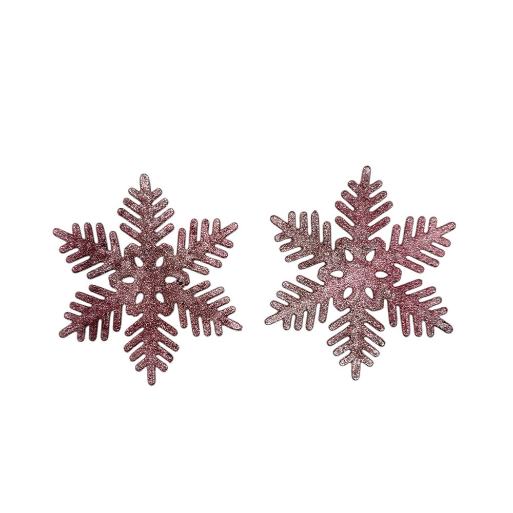 Σετ Χριστουγεννιάτικες Χιονονιφάδες Rose Glod 2 Τμχ - 15 εκ