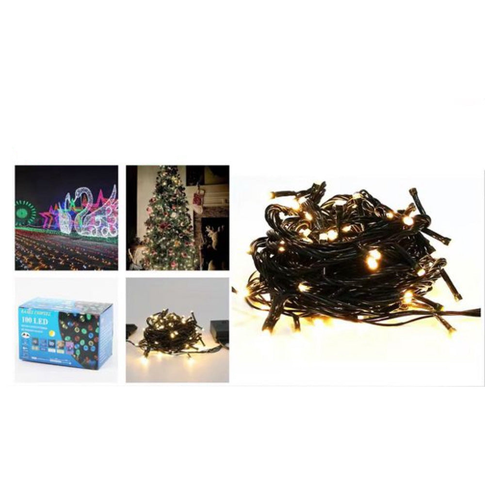 Χριστουγεννιάτικα Λαμπάκια 100 LED – Θερμό Λευκό Φως