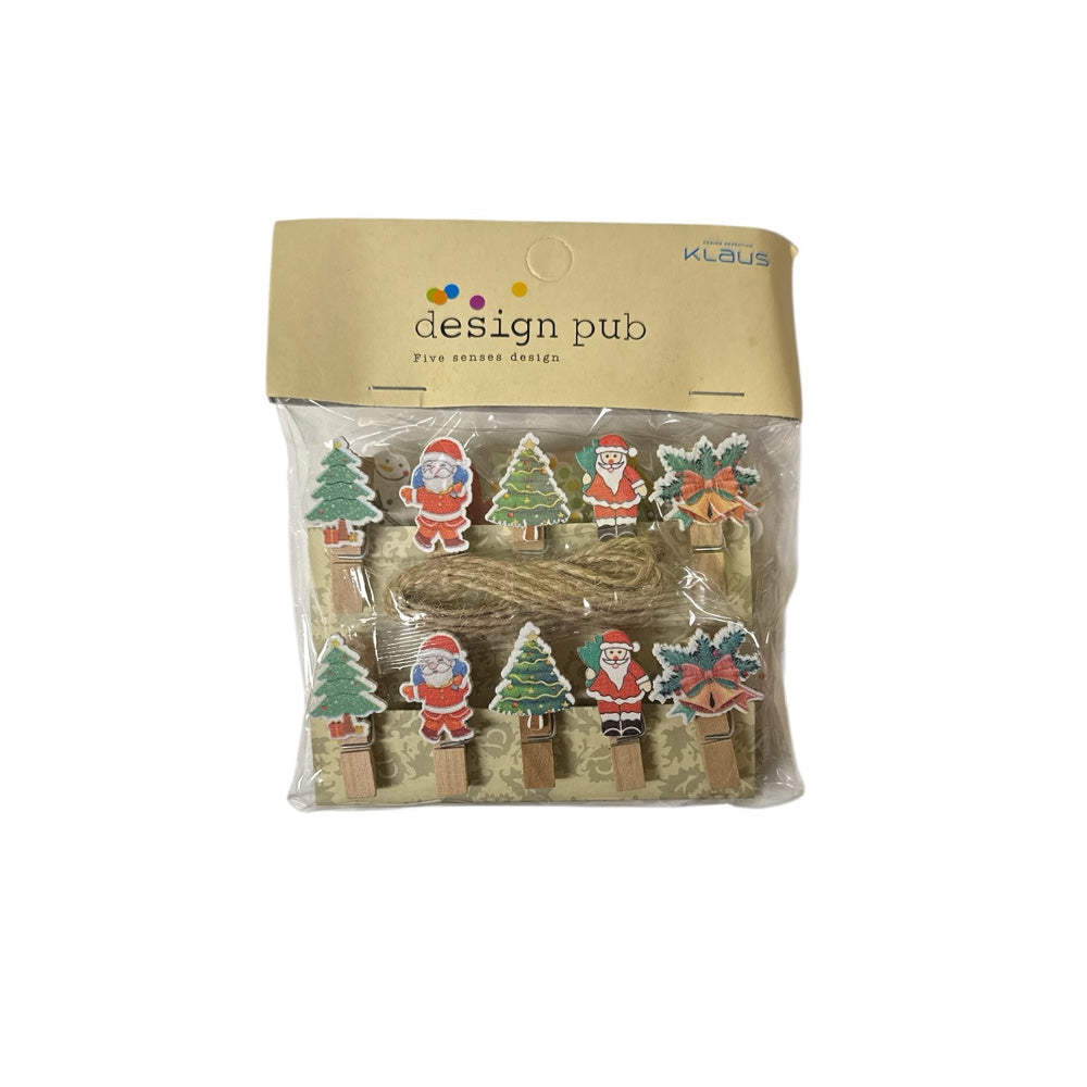 88092Χριστουγεννιάτικα Διακοσμητικά Ξύλινα Μανταλάκια – 20 Τμχ (4 εκ)