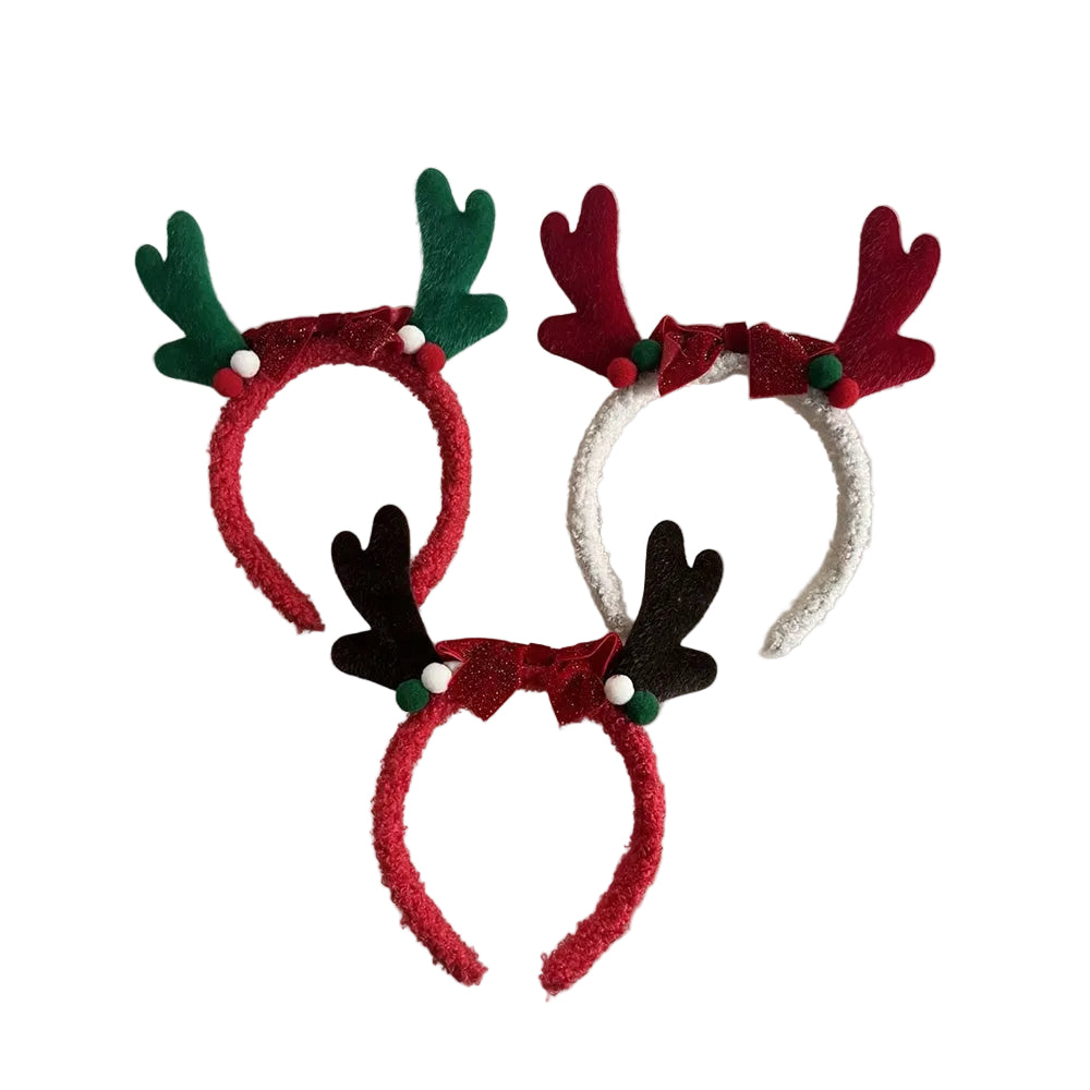 Χριστουγεννιάτικη Γούνινη Στέκα Ταρανδάκι με Κόκκινο Φιόγκο 20 εκ σε 3 Χρώματα – 1 Τεμάχιο