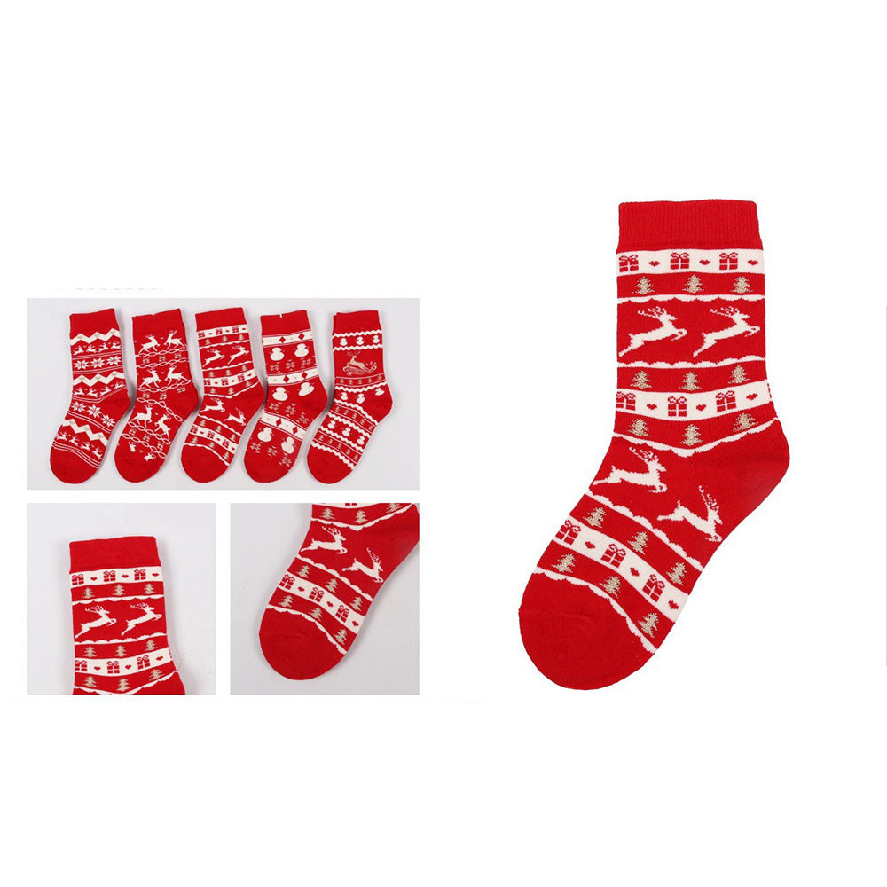 Χριστουγεννιάτικη Κάλτσα Κόκκινη One Size σε 5 Σχέδια – 1 Ζευγάρι