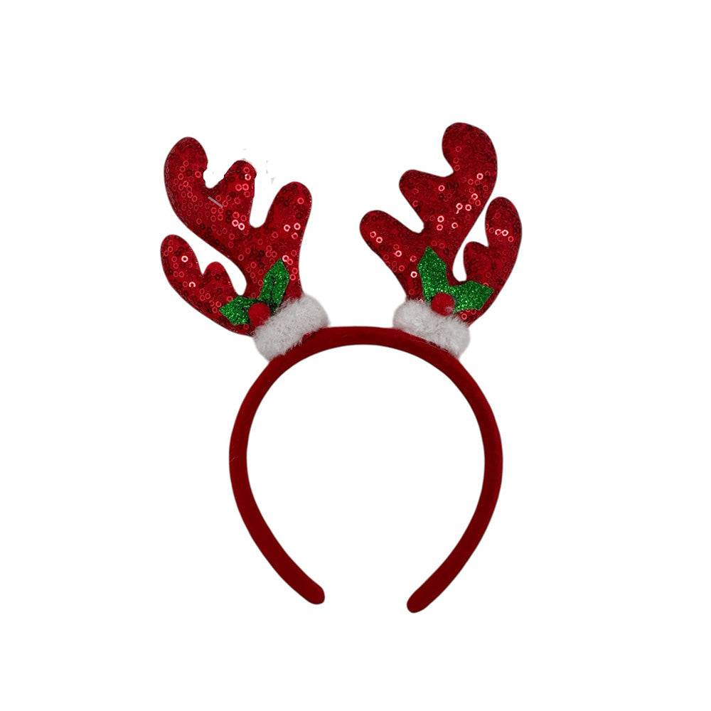 Χριστουγεννιάτικη Κόκκινη Στέκα Ταρανδάκι με Παγιέτα 20 εκ