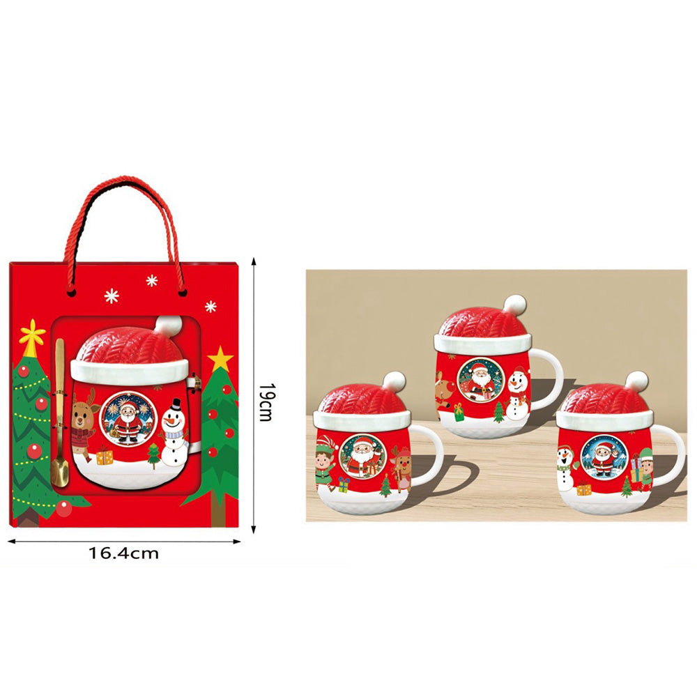 Χριστουγεννιάτικη Κούπα με Κουταλάκι 19×16,4 εκ – 3 Σχέδια (1 Τμχ)