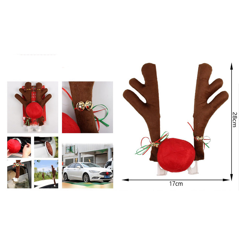 Χριστουγεννιάτικο Διακοσμητικό Αυτοκινήτου – Κέρατα & Μύτη Ταράνδου 15x40 εκ