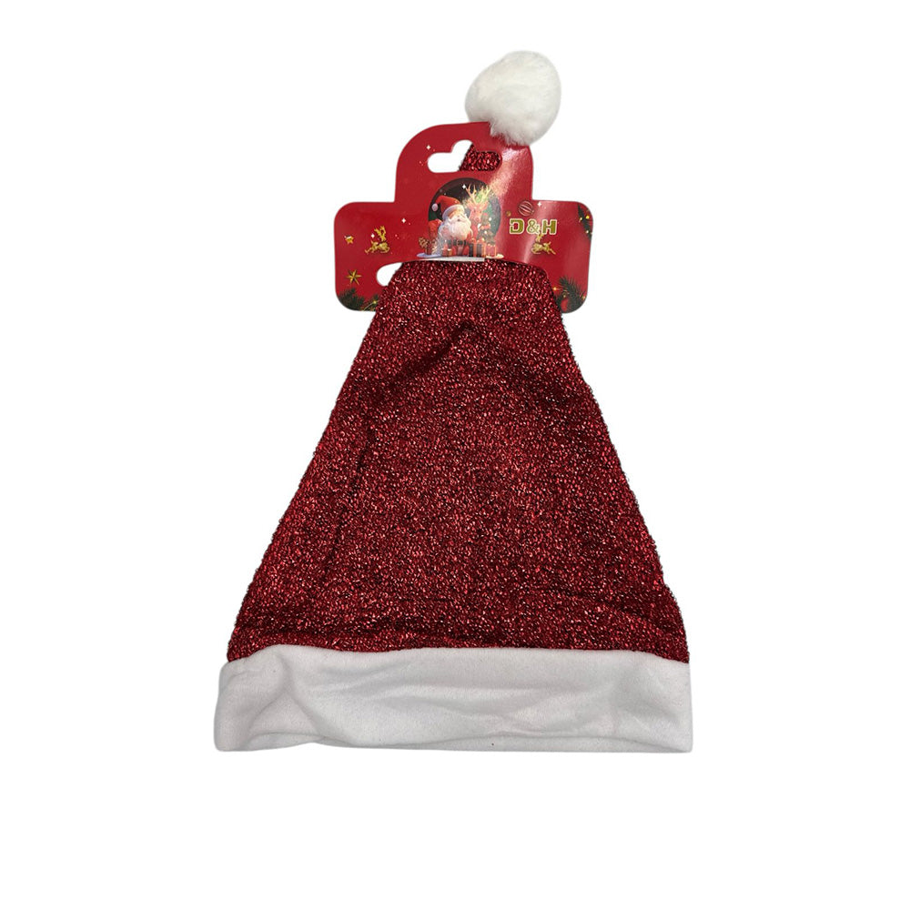 Χριστουγεννιάτικο Σκουφί Glitter 35 εκ σε Κόκκινο ή Πράσινο Χρώμα – 1 Τεμάχιο