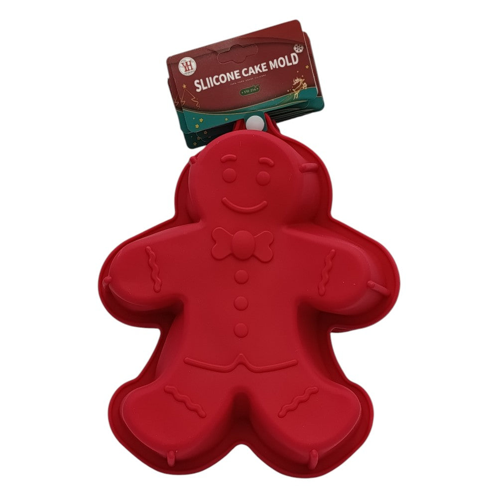 Χριστουγεννιάτικη Φόρμα Σιλικόνης Mπισκοτένιος Κόκκινο 27,5X20,5Χ4,5εκ