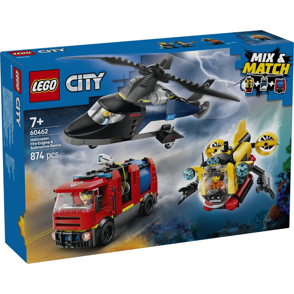 Lego60462 Lego City Helicopter, Fire Truck & Submarine Remixpapell.gr
