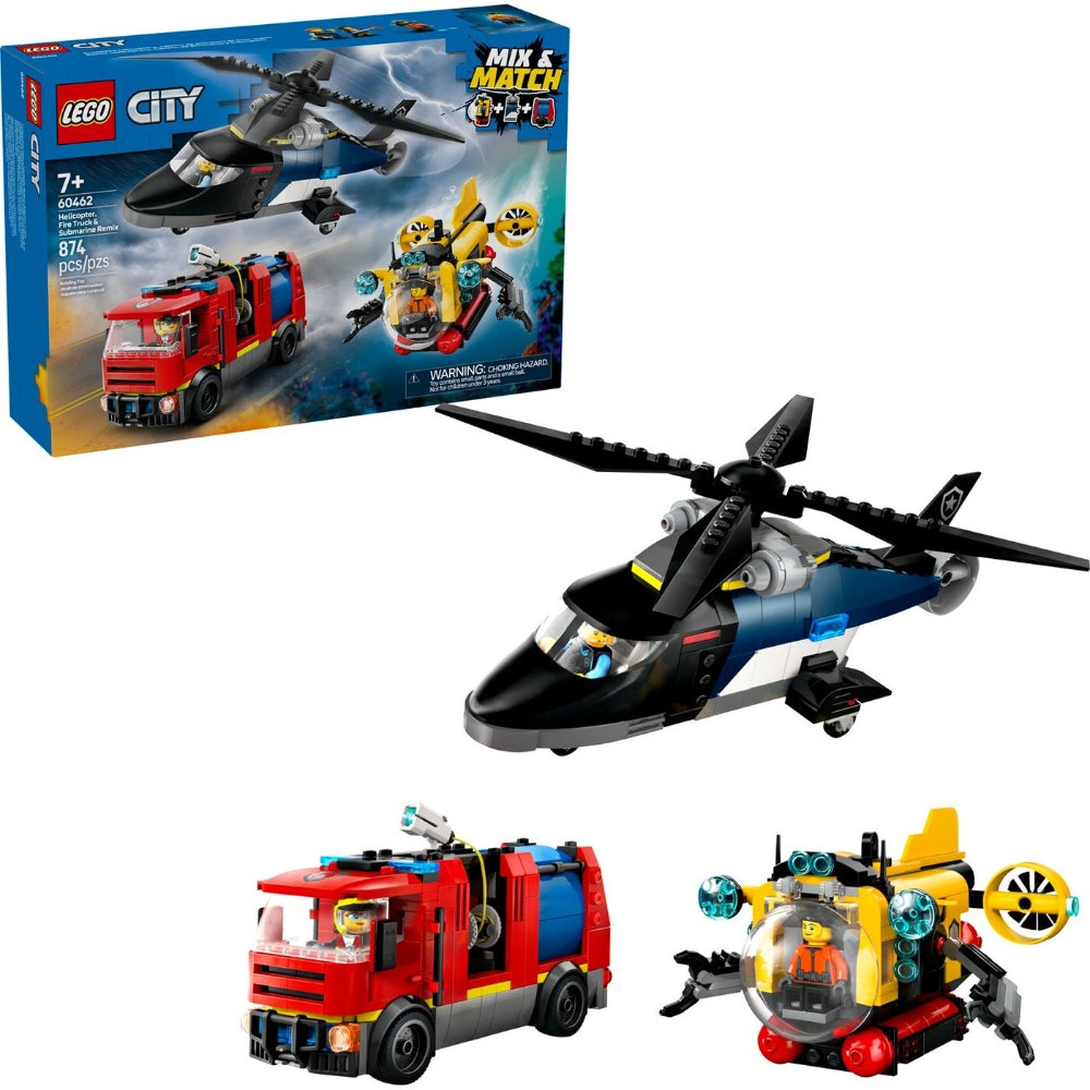 Lego60462 Lego City Helicopter, Fire Truck & Submarine Remixpapell.gr