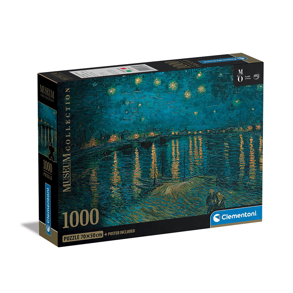 Clementoni Puzzle Museum Collection Van Gogh: Έναστρη Νύχτα Πάνω Από Το Ρήνο 1000 τμχ - Compact Box
