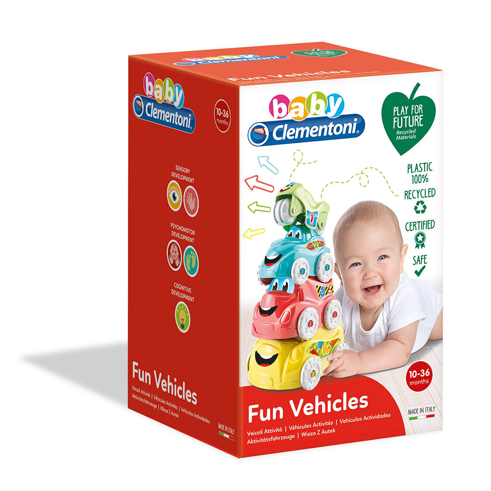Baby Clementoni Play For Future Βρεφικό Παιχνίδι Πυραμίδα Με Οχήματα Για 10-36 Μηνών