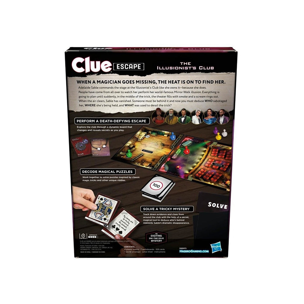 Hasbro Cluedo Escape The Illusionists Club 