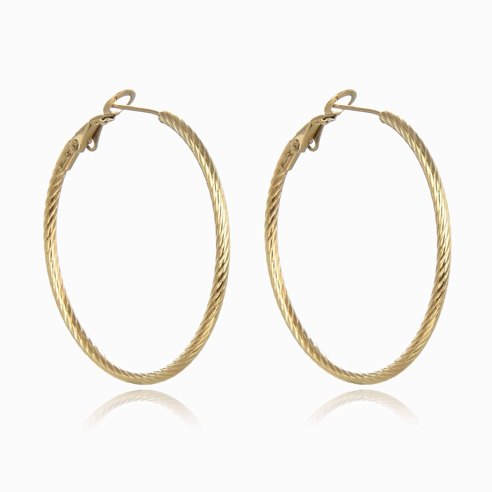 Surgical Steel Σκουλαρικια Κρικοι 40Μμ Χρυσοι