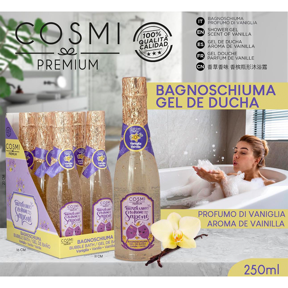 Cosmi Bubble Bath Βανίλια Αφρόλουτρο σε Μπουκάλι Σαμπάνιας 250ml