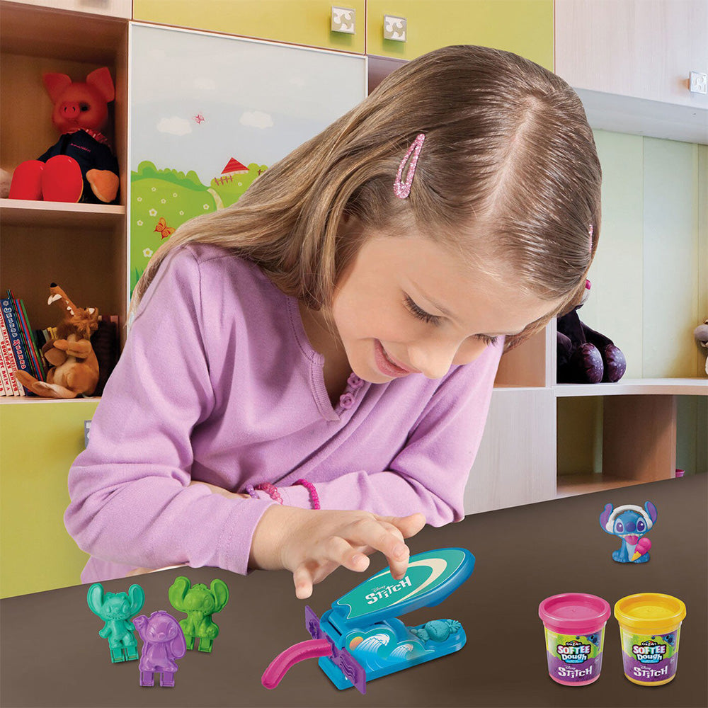 Cra-Z-Art Softee Dough Disney Stitch Σετ Δημιουργίας Mold N Make Mε 5 Βαζάκια Πλαστελίνης Kαι Αξεσουάρ 
