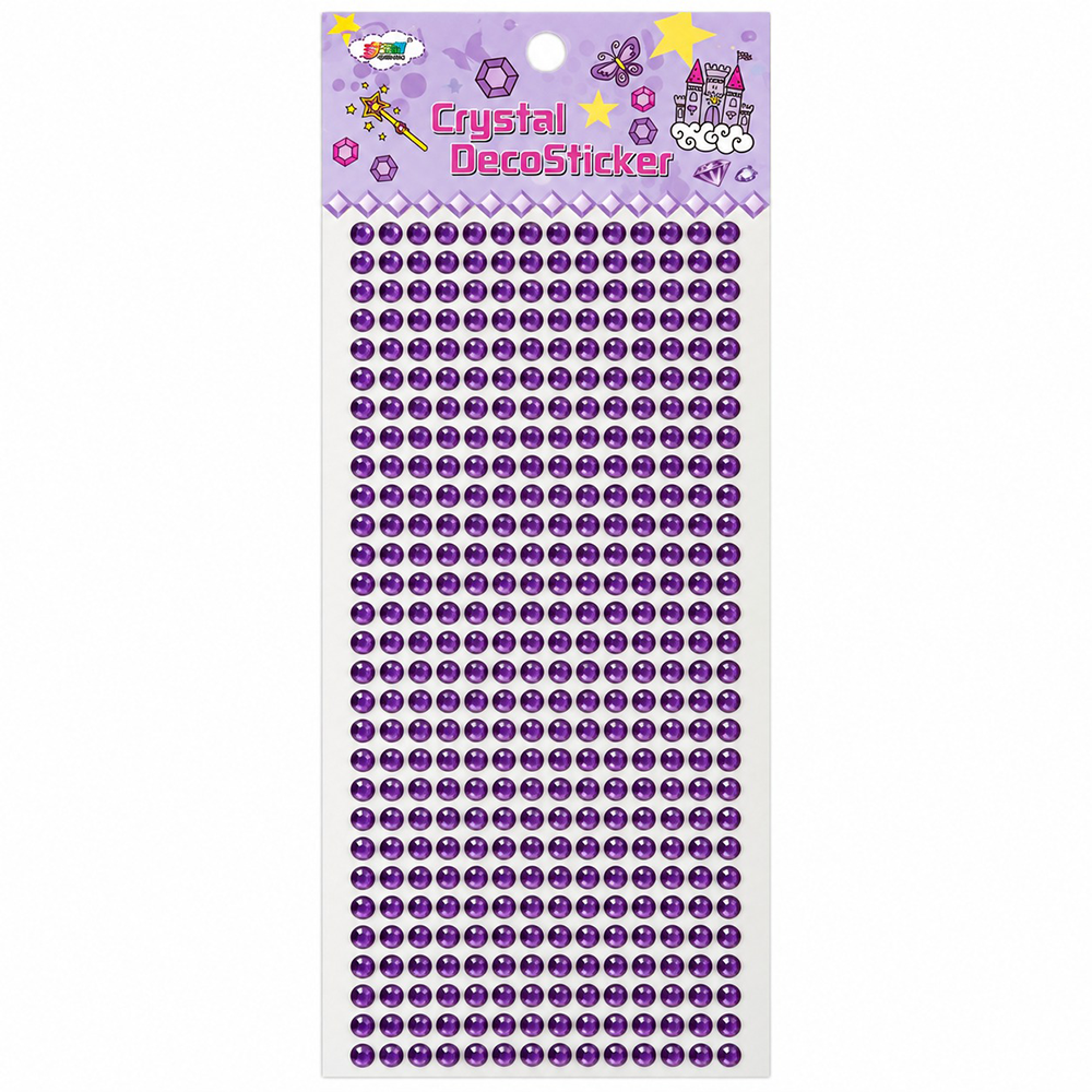 Crystal DecoSticker Αυτοκόλλητα Strass Μωβ - 1 Φύλλο