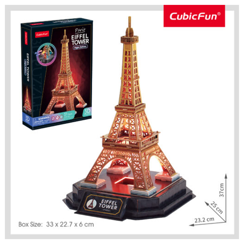 CUBICFUNCubic Fun 3D Puzzle Eiffel Tower Night Edition(Led)papell.gr