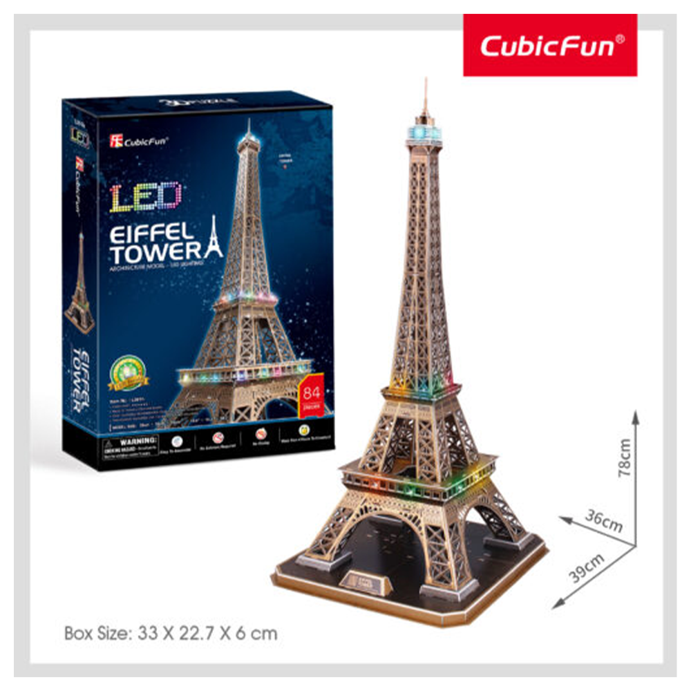 Cubic Fun 3D Puzzle Eiffel Tower (Led)