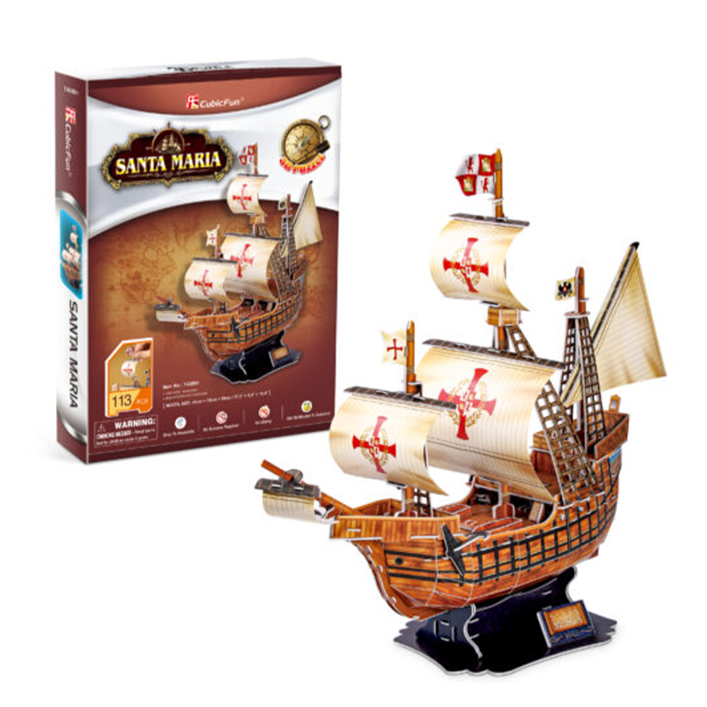 Cubic Fun 3D Puzzle Santa Maria Schooner