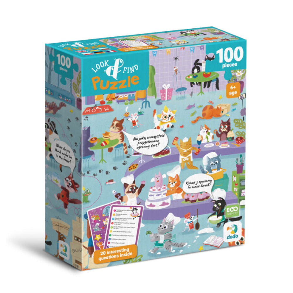 Dodo Puzzle Look & Find Cat Café - Καφέ Με Γάτες 100 Τμχ