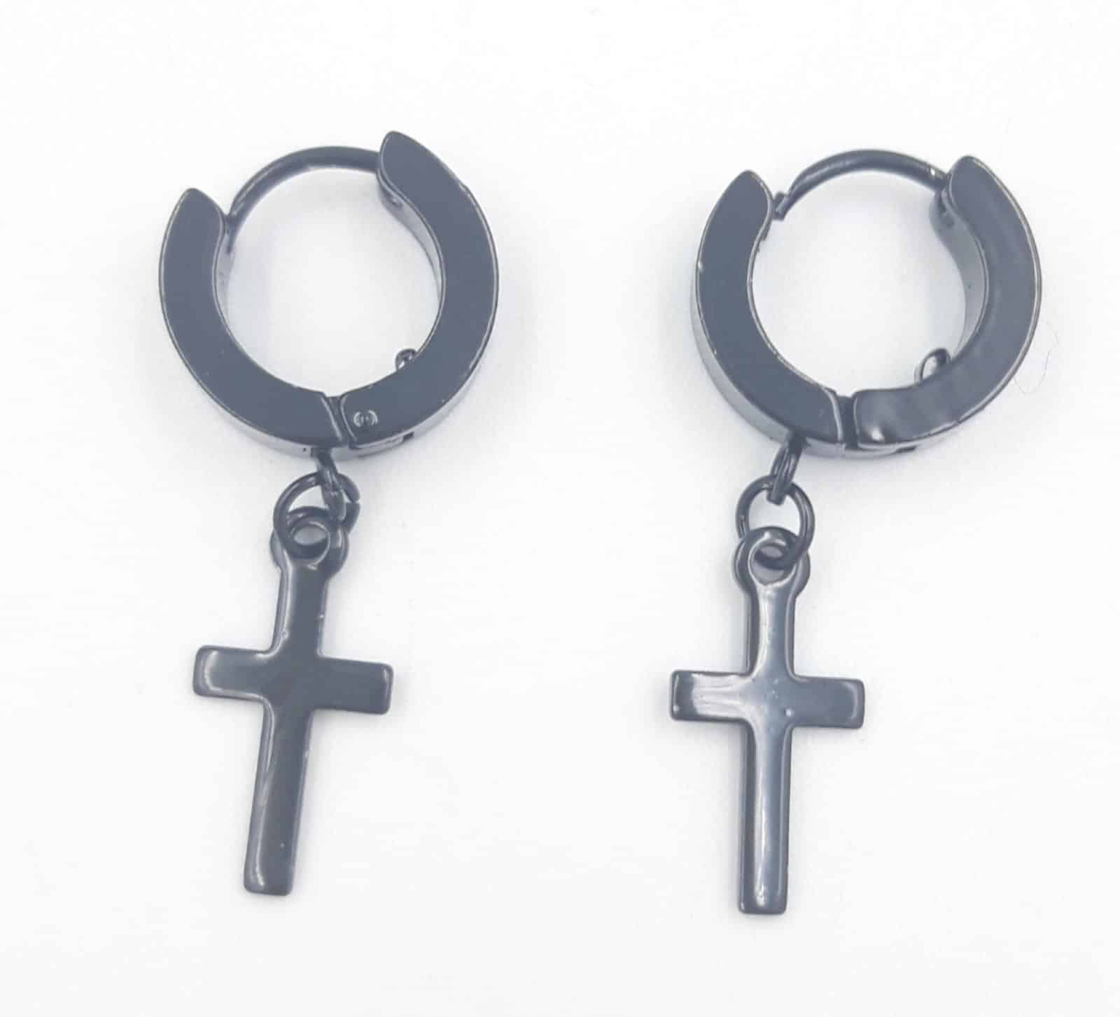 papell.grΚρικακια Μαυρα- Ασημι Stainless Steel Με Σταυρουδακιpapell.gr