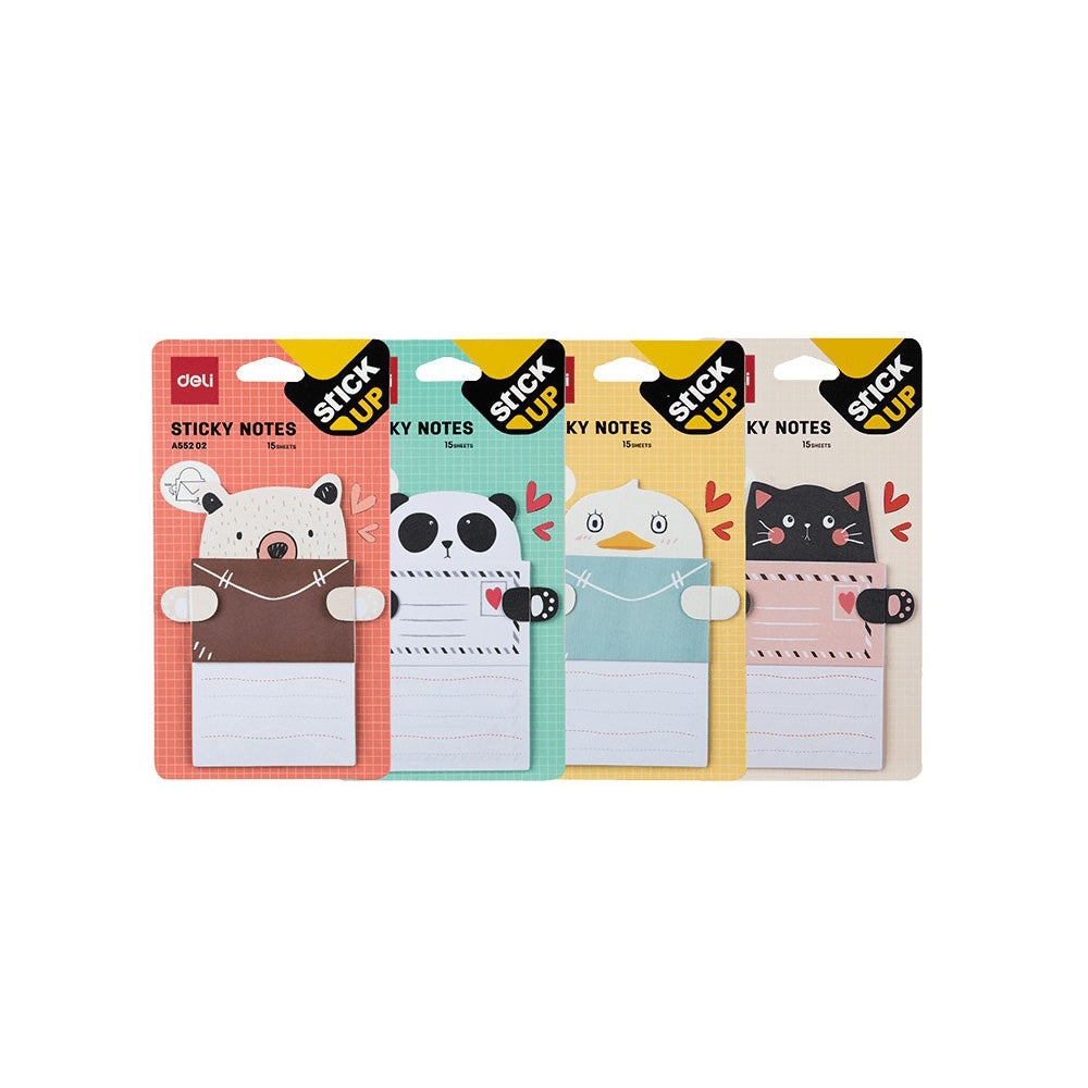 Deli Αυτοκόλλητα Χαρτάκια Σημειώσεων Blister 15Φ 76x101mm Cartoon - 1 Τμχ