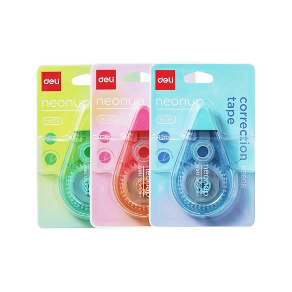 Deli Neonup Αθόρυβη Διορθωτική Ταινία 5mm x 12m σε 3 Χρώματα - 1 Τμχ