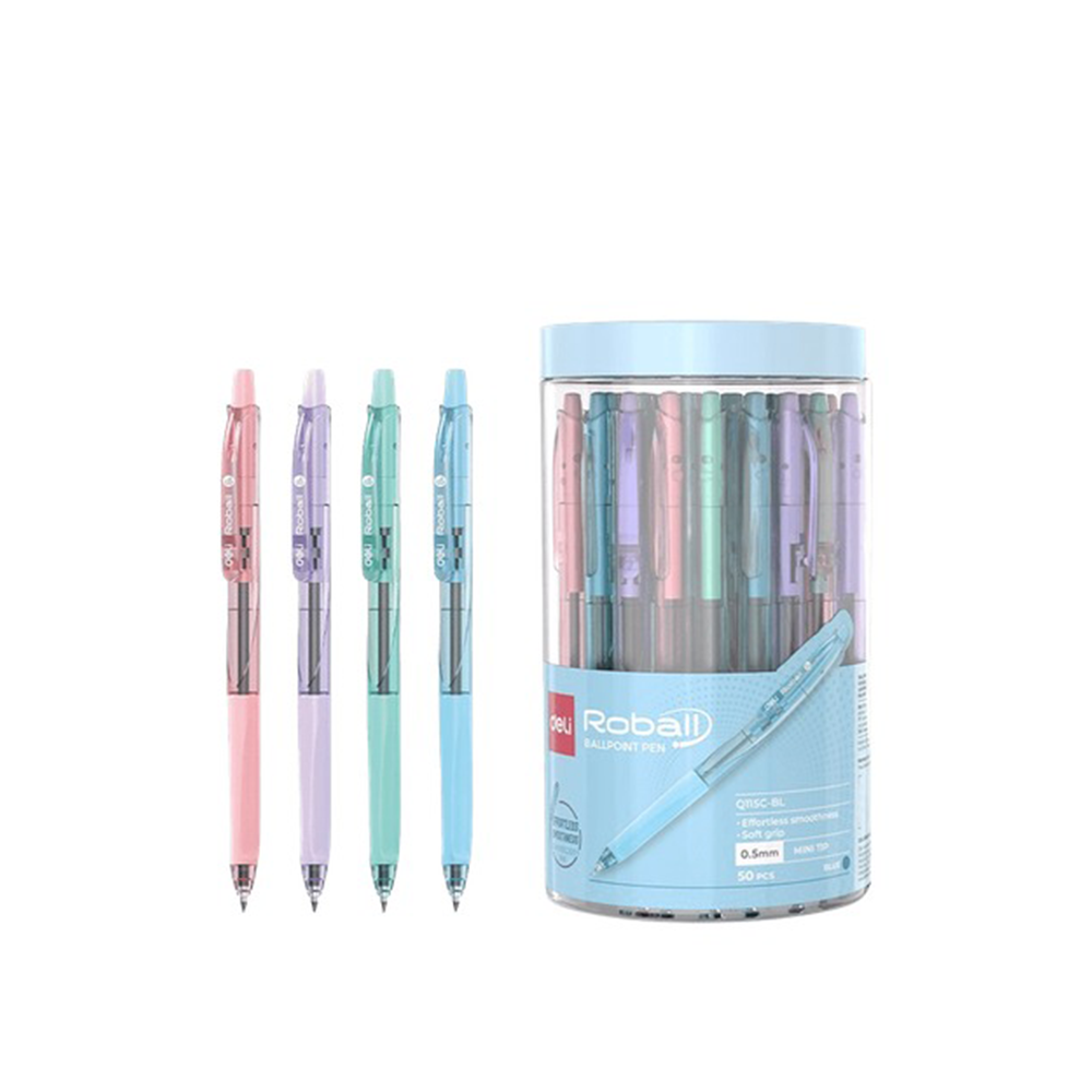 Deli Στυλό Ballpoint Roball 0,5 mm Μπλε Μελάνι σε 4 Χρώματα - 1 Τεμάχιο