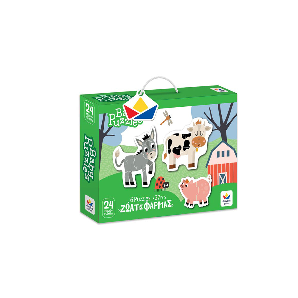 Desyllas Baby Puzzles Ζώα της Φάρμα Πάζλ 27 Κομματιών για Μικρά Παιδιά