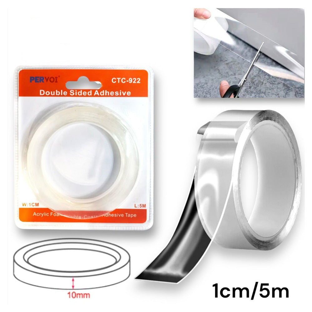 Διάφανη Ταινία Διπλής Όψεως 1 εκ 5 μ