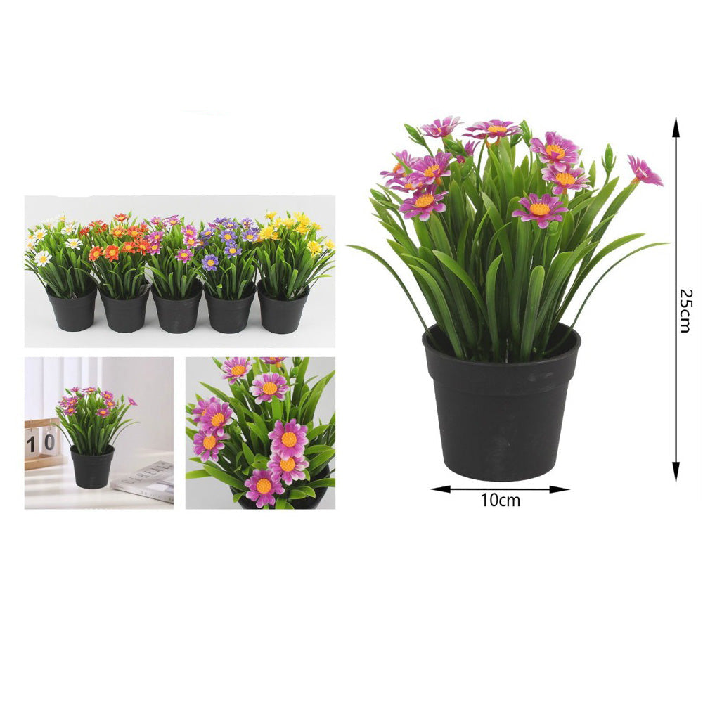 Διακοσμητικό Φυτό Πλαστικό με Γλαστράκι 22x9 εκ σε 2 Χρώματα - 1 Τμχ