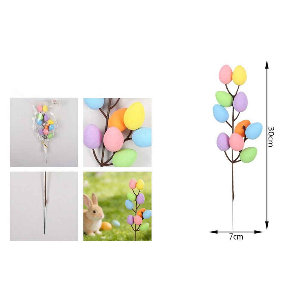 Διακοσμητικό Κλαδί 30x7 εκ με Πασχαλινά Πολύχρωμα Αυγά