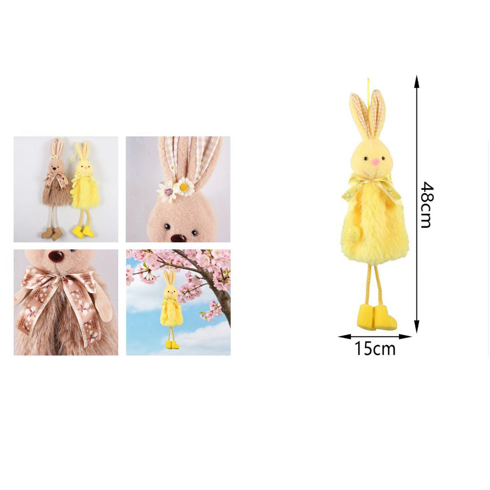 Διακοσμητικό Κρεμαστό Πασχαλινό Λούτρινο Λαγουδάκι 48x15 εκ σε 2 Χρώματα - 1 Τμχ