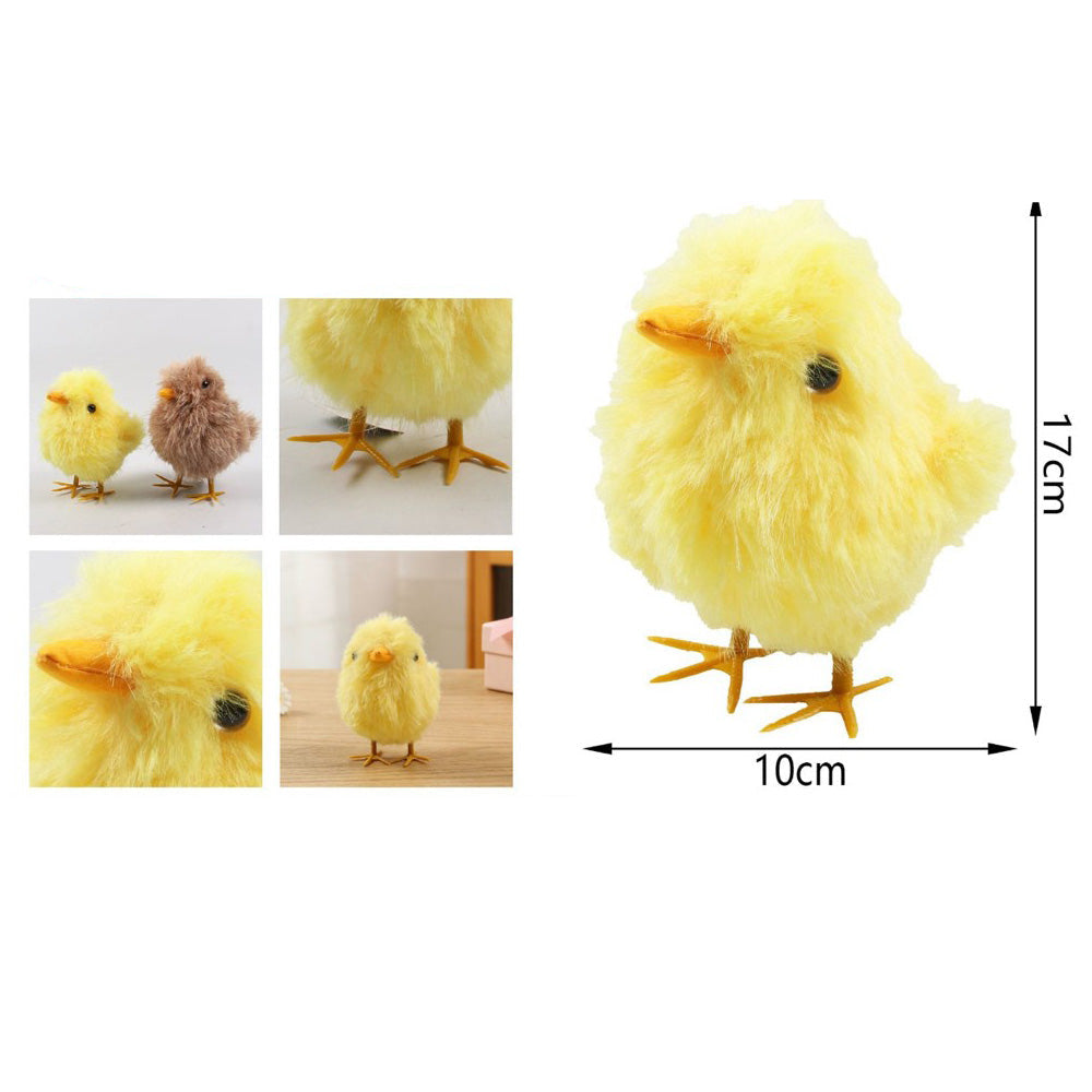 Διακοσμητικό Πασχαλινό Λούτρινο Κοτοπουλάκια 17x10 εκ σε 2 Χρώματα - 1 Τμχ