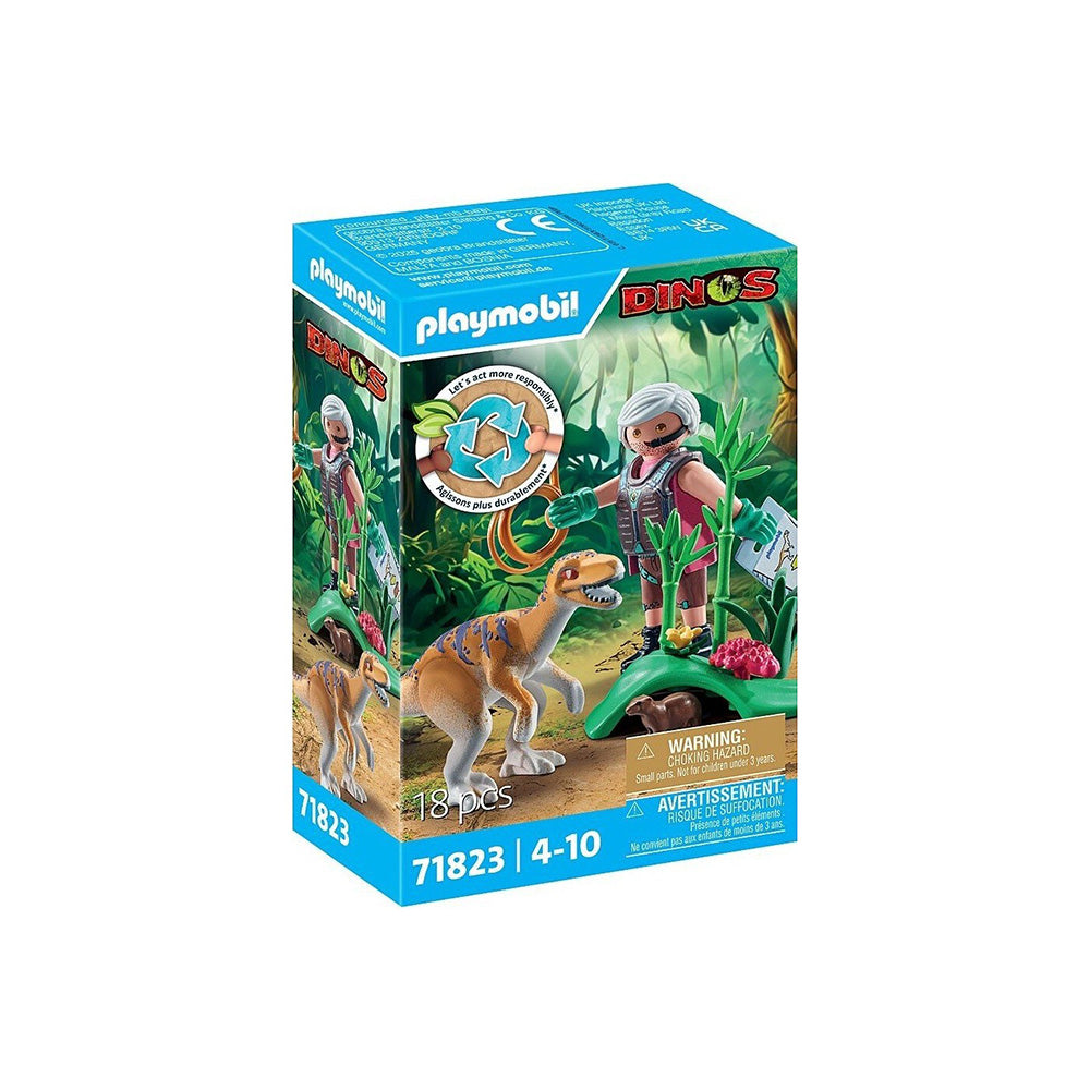71823 Playmobil Dinos Εξερευνητής Και Βελοσιράπτορ