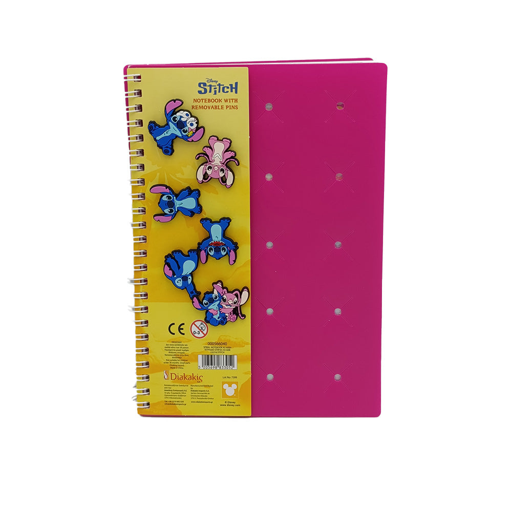 Τετράδιο Σπιράλ Α5 με 6 Pins Disney Lilo & Stitch 60 Φ